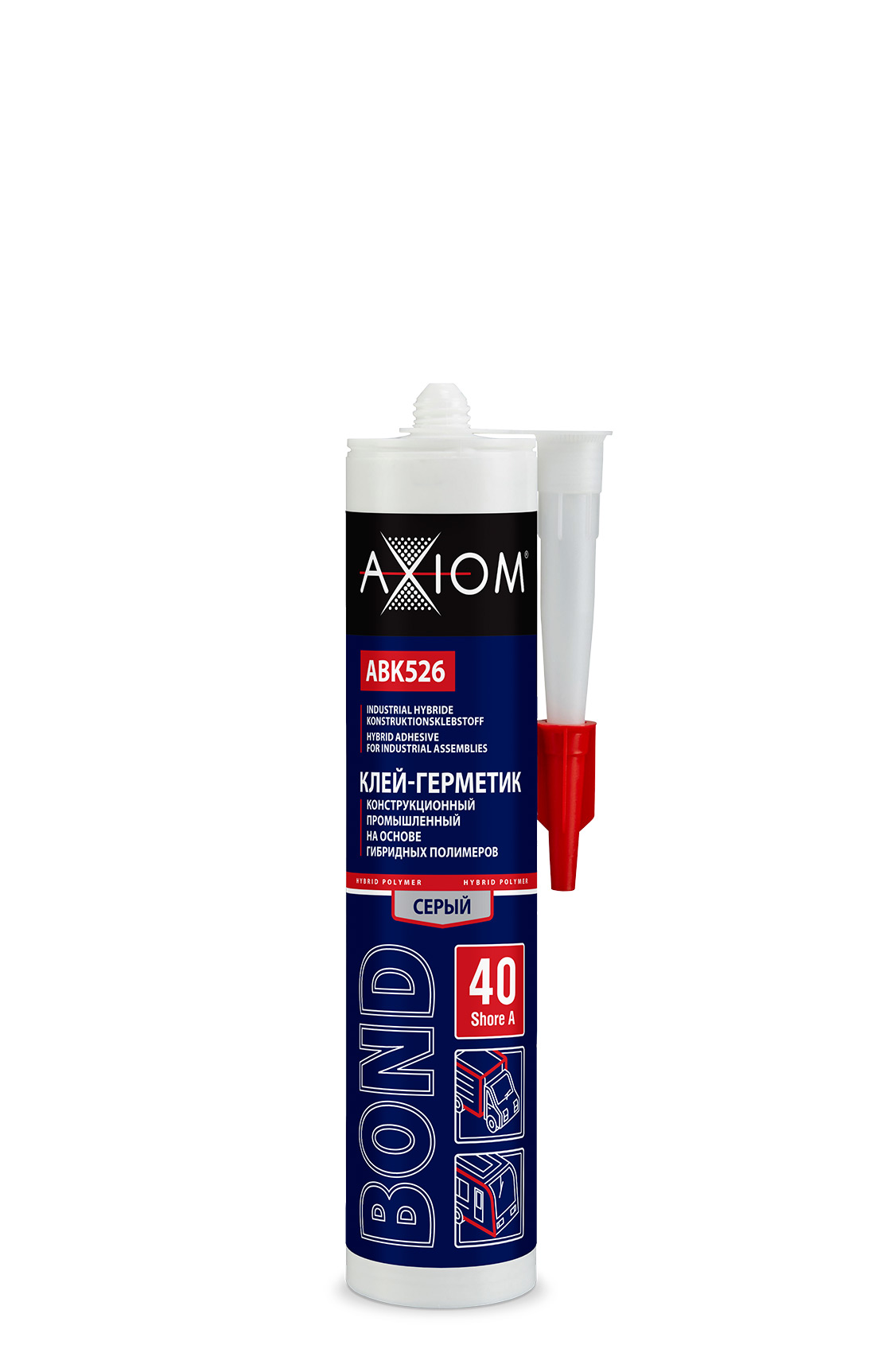 Клей-герметик AXIOM BOND на основе гибридных полимеров серый ШОР 40 280 мл Axiom  ABK526_0