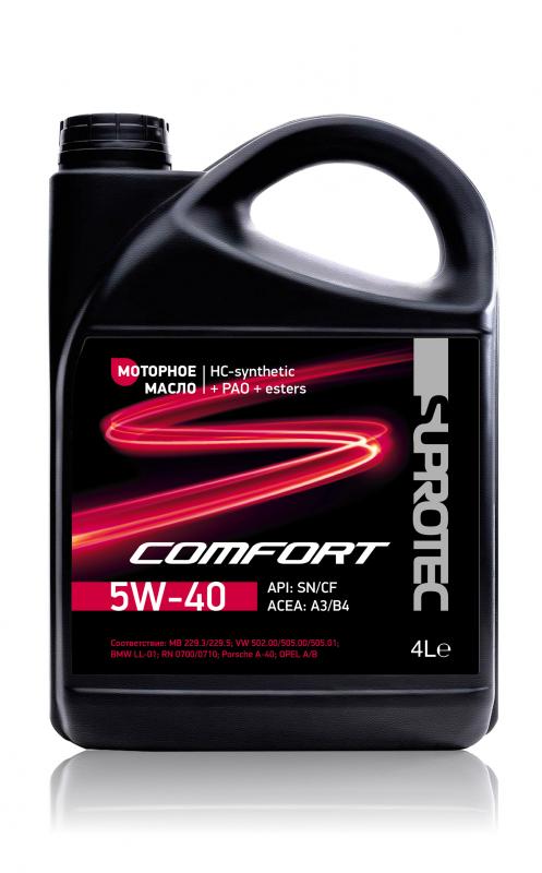 Синтетическое моторное масло A3/B4  Comfort 5W-40 4л Suprotec  124367_0