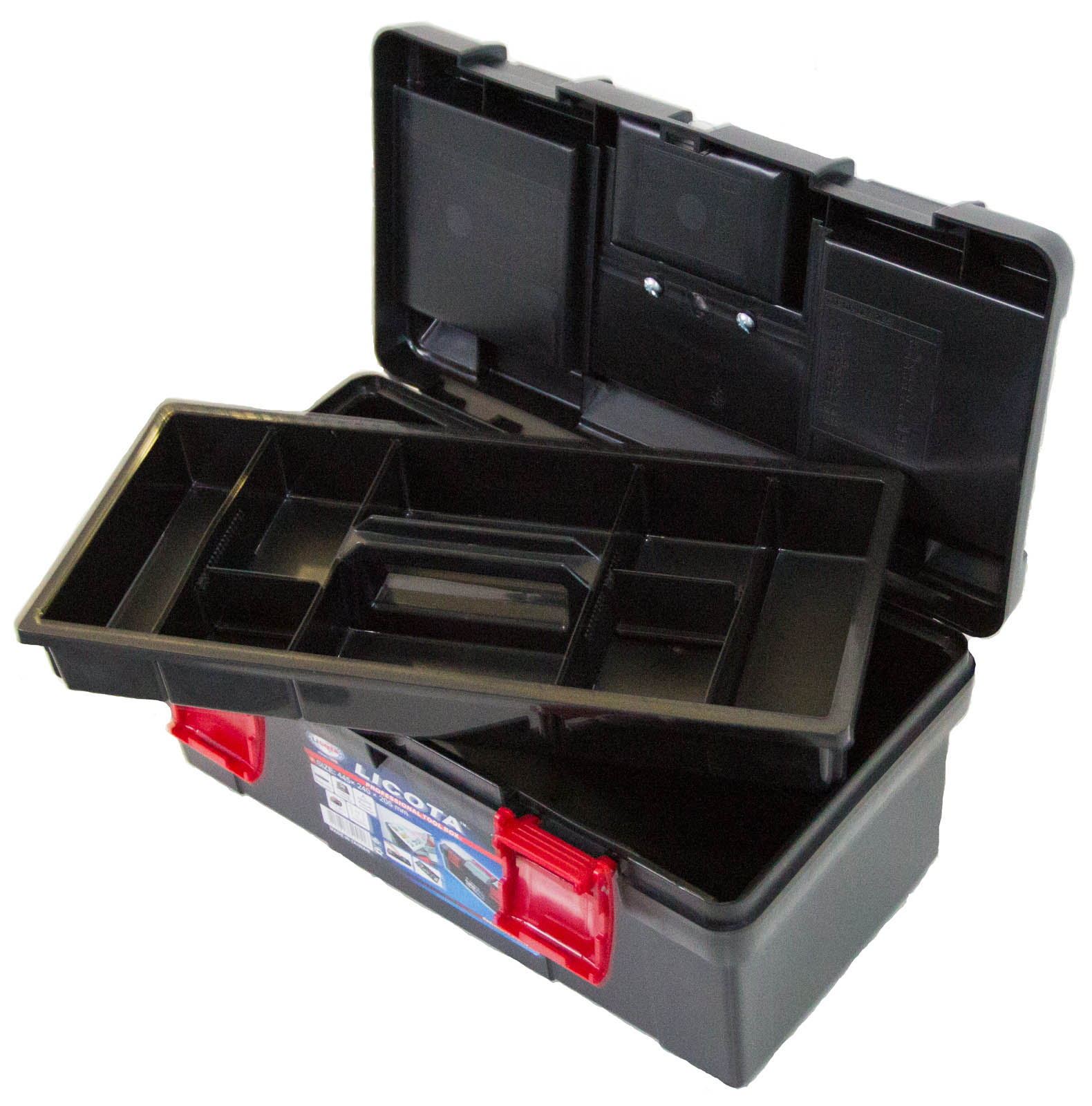 Ящик инструментальный пластиковый с органайзером, средний, 445х240х205 мм_3