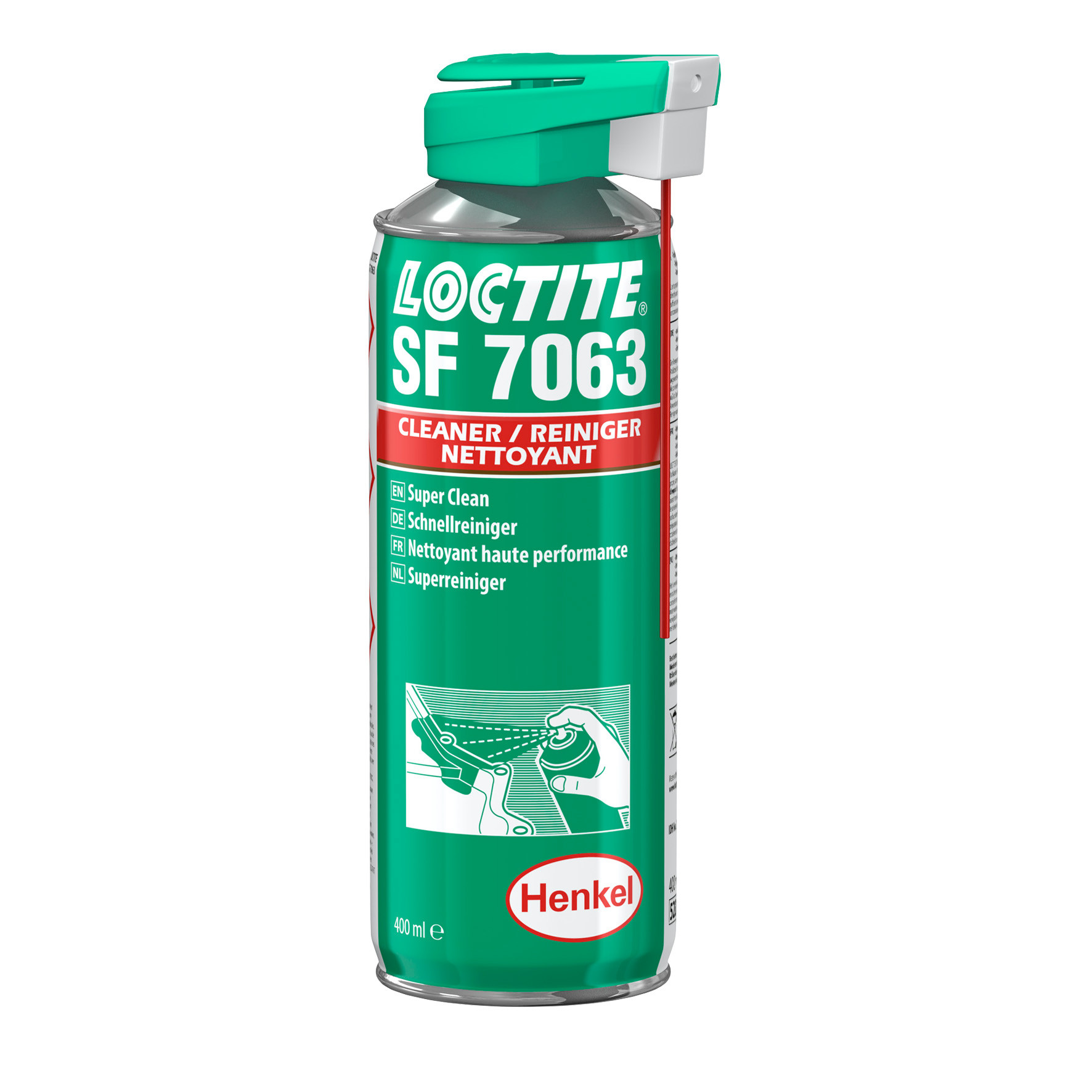 LOCTITE SF 7063 400мл Быстродействующий очиститель (спрей), для пластмасс, металлов_0
