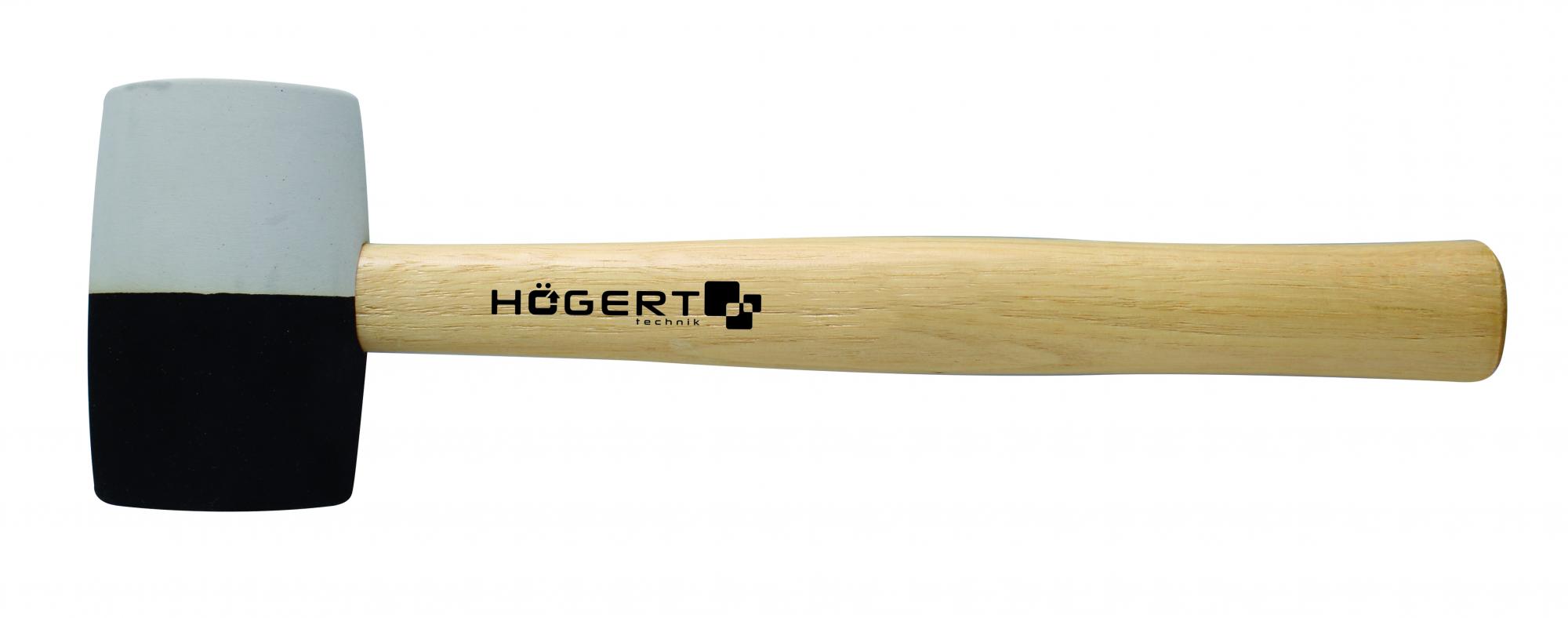 Молоток резиновый, черно- белый 450 г с деревянной рукояткой Högert  HT3B044 _0