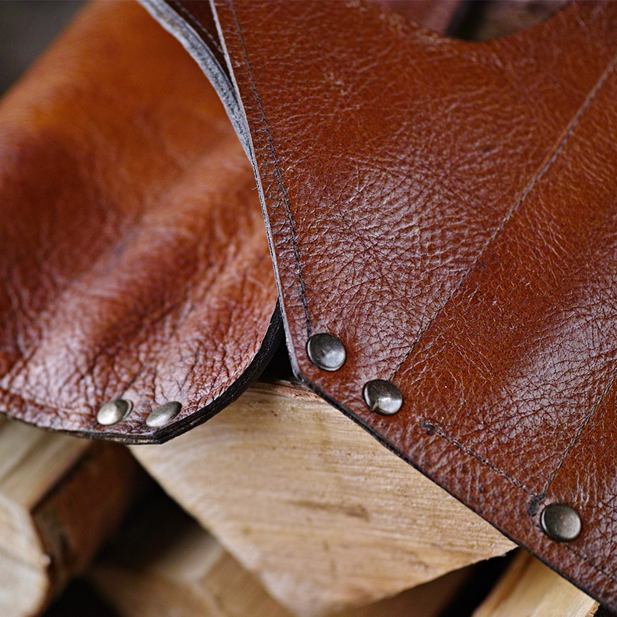 Дровница кожаная с подставкой Conkretika  leather woodcutter _4