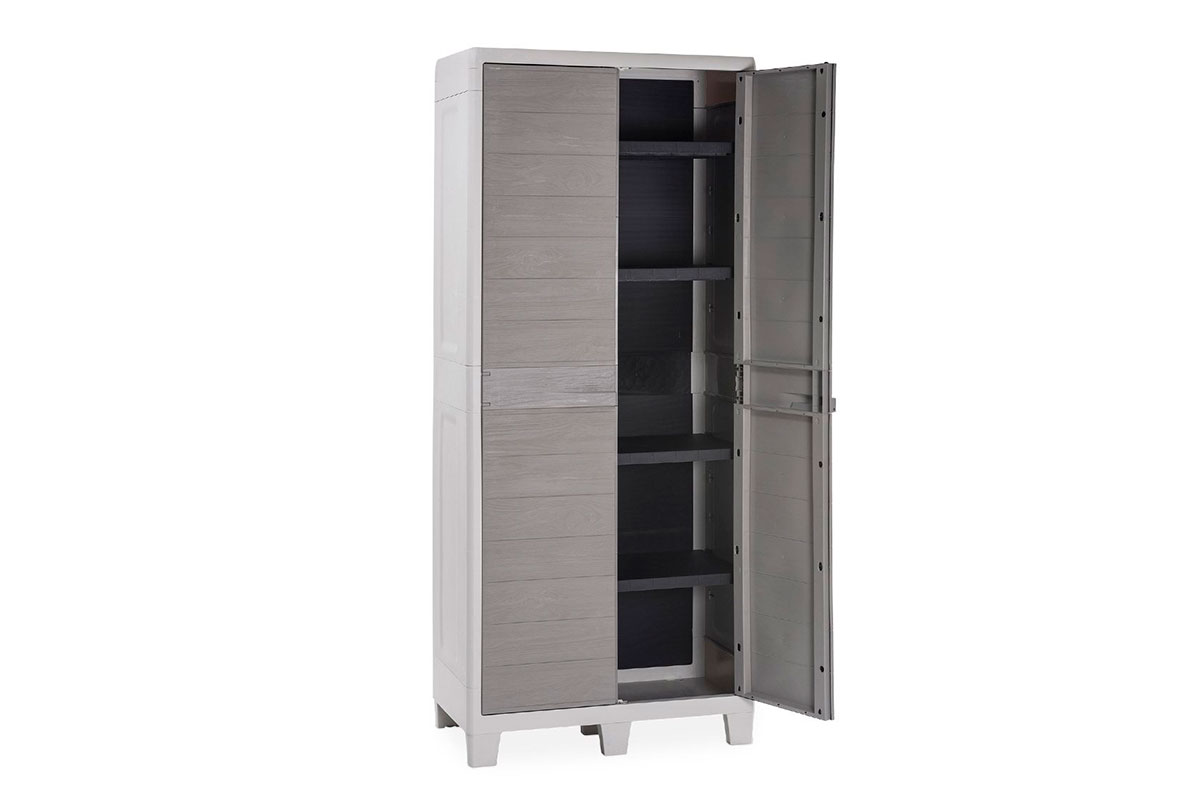 Уличный шкаф TOOMAX 2х дверный глубокий WOODY'S XL (4 полки), светло-серый Toomax  Z077RL _4