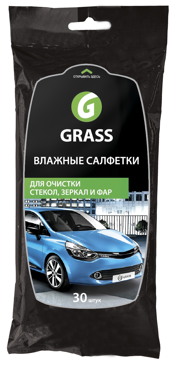 Салфетка влажная д/стекол, зеркал, фар  GRASS Grass  IT-0313_0