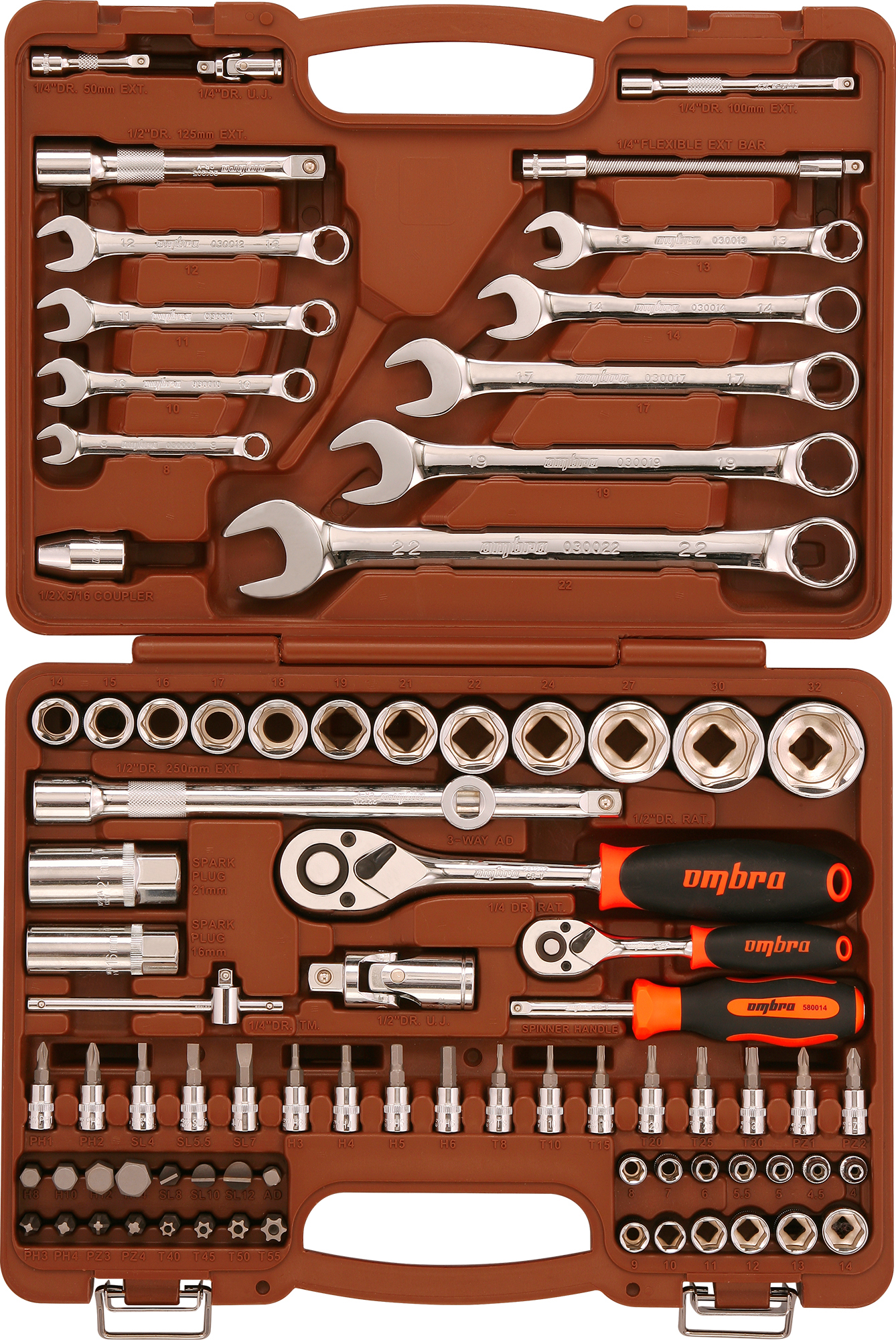 Набор инструмента универсальный 1/4", 1/2"DR, 82 предмета 2