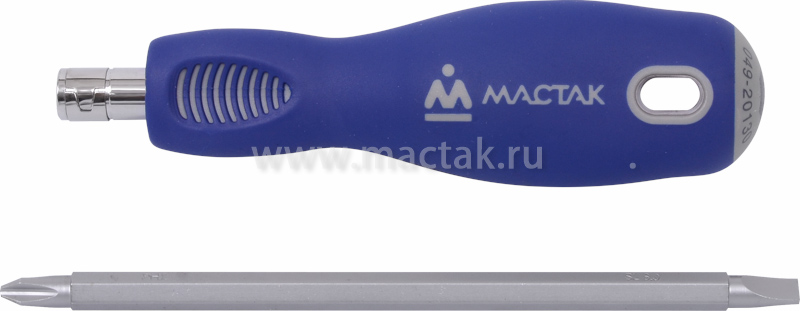 Отвертка со сменной вставкой (битой), 2 в 1 МАСТАК 049-2LB 2