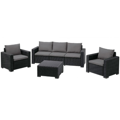 Комплект уличной мебели с тройным диваном CALIFORNIA 3 SEATER SET (Графит)