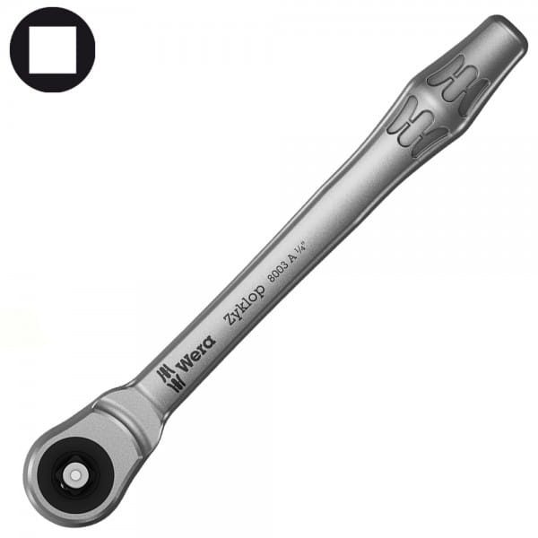 трещотка, переключение реверса, привод 1/4" Zyklop Metal 2