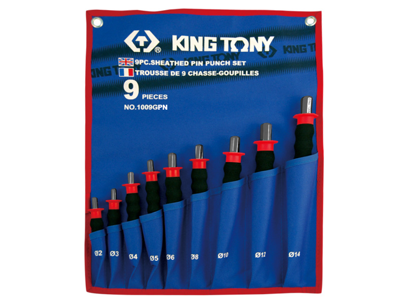 Набор выколоток с протектором, чехол из теторона, 9 предметов KING TONY 1009GPN King Tony  1009GPN _0