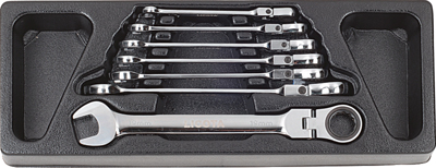 Набор ключей комбинированных трещоточных гибких 8-19 мм в ложементе