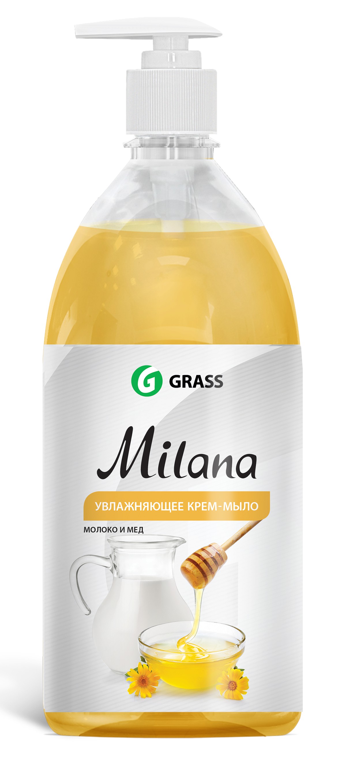 Milana Жидкое крем-мыло молоко и мед 1 л с дозатором GRASS