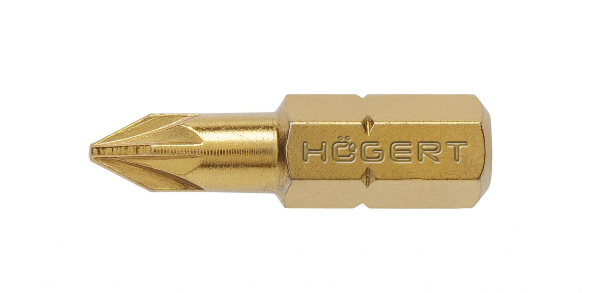 HOEGERT Биты PZ1 25 мм, сталь S2, нитрид титана, 5 шт. 2