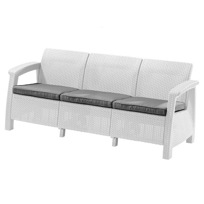 Тройной диван из пластика CORFU LOVE SEAT MAX (Белый)