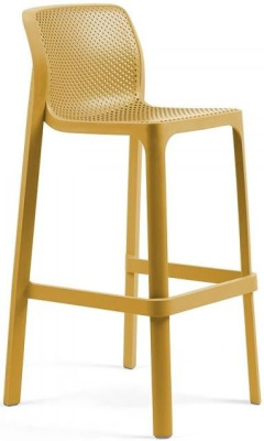 Стул пластиковый барный Net Stool (Горчичный)