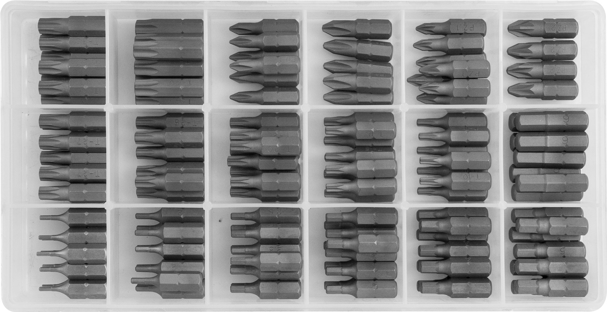Комплект вставок-бит 1/4"DR, 18 видов по 10 штук 2