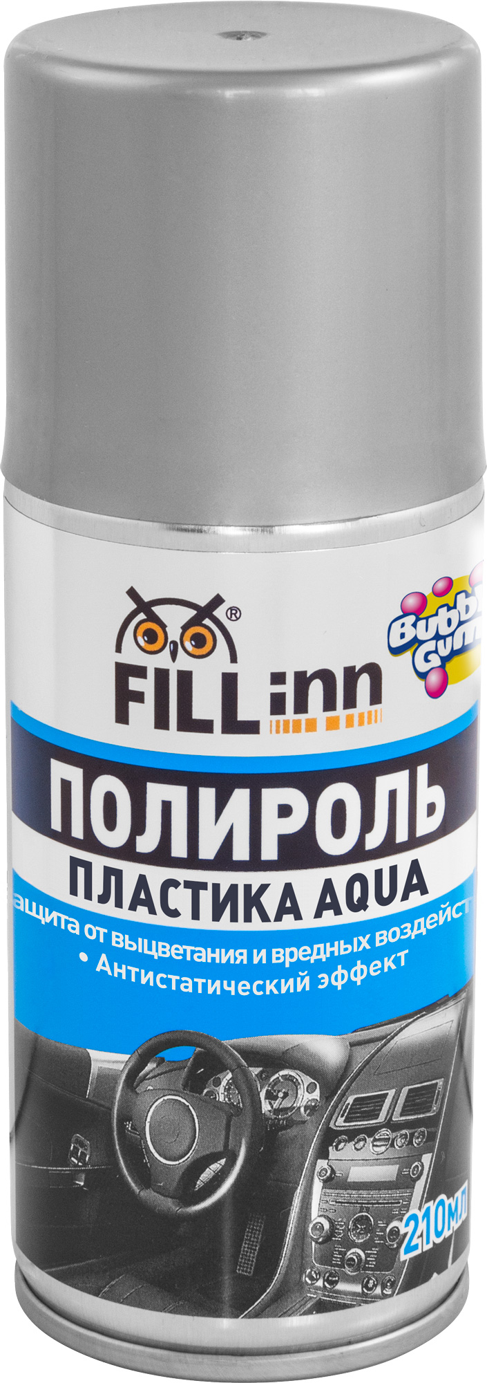 Полироль пластика AQUA (пенный, глянцевый), bubble gum, (аэрозоль) 2