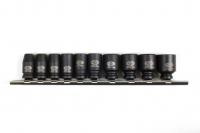 Набор ударных головок 1/4" 10 пр., 5-14 мм, на линейке