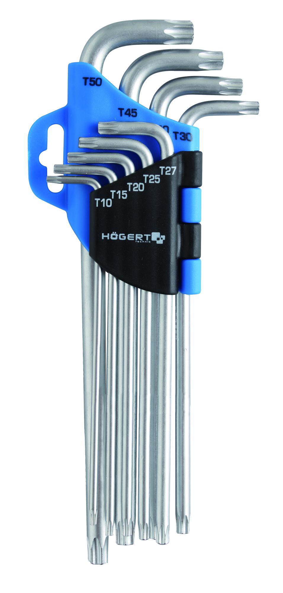 Набор Г- образных удлиненных ключей TORX, Т10- Т50, 9 шт. 2