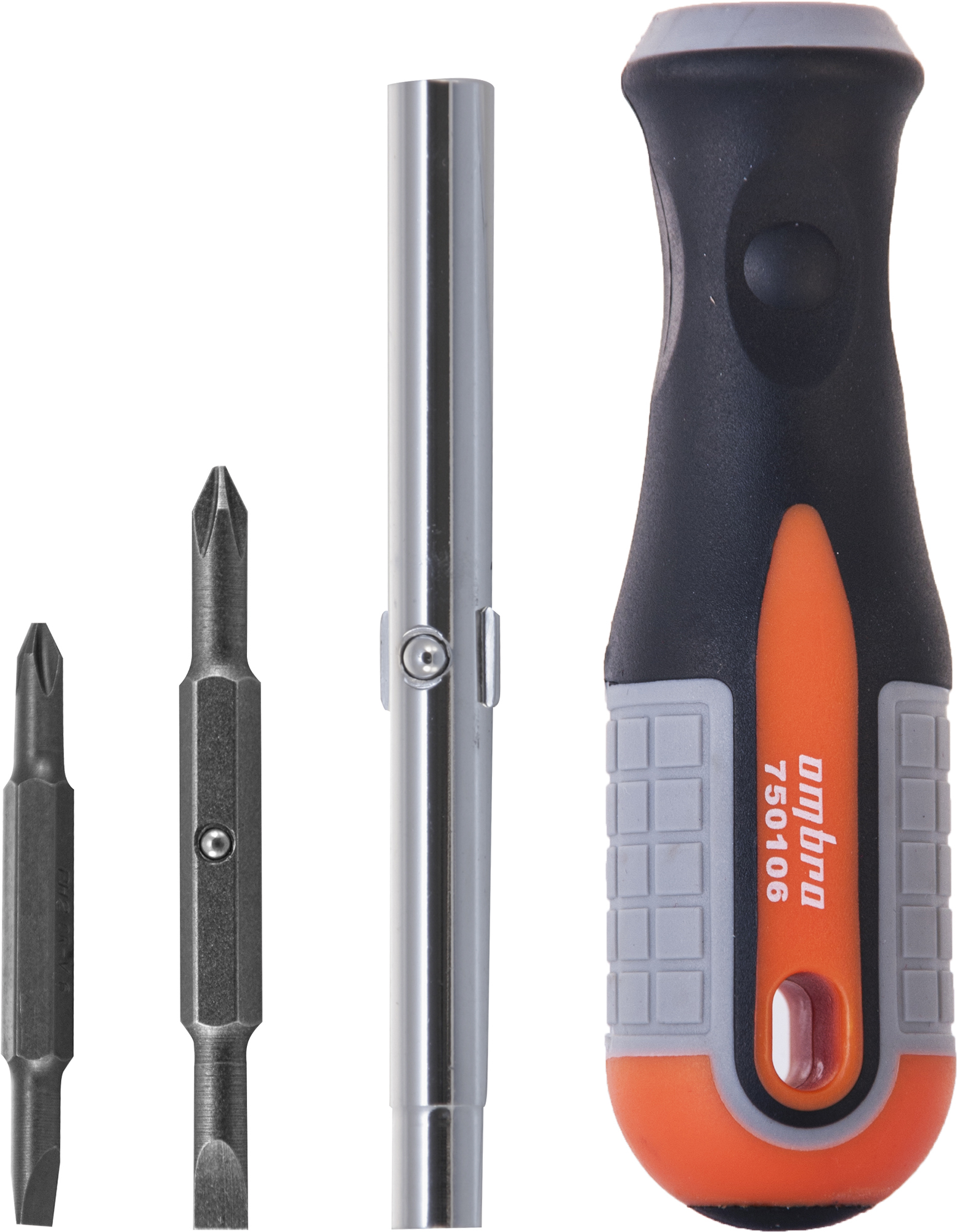 Отвертка стрежневая 6 в 1 ROUND GRIP 1/4",5/16"DR, SL5,6, PH1,2 2
