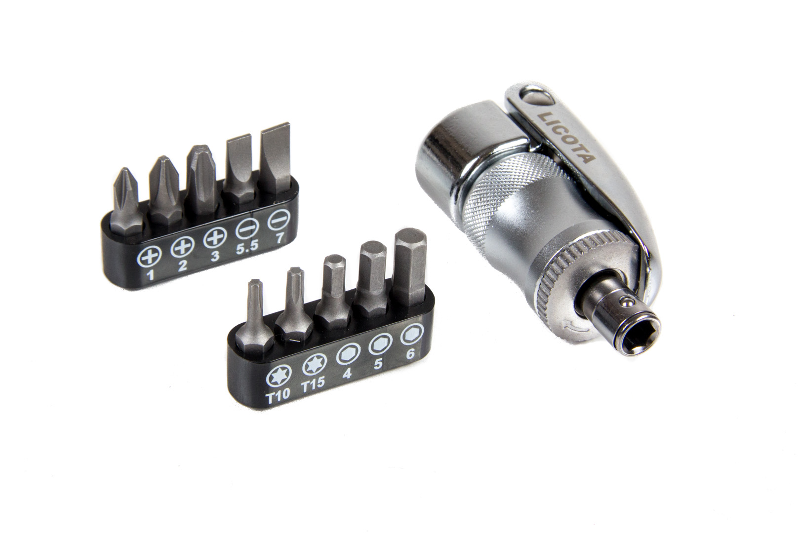 Отвертка трещоточная со сменными вставками1/4", 12 пр.