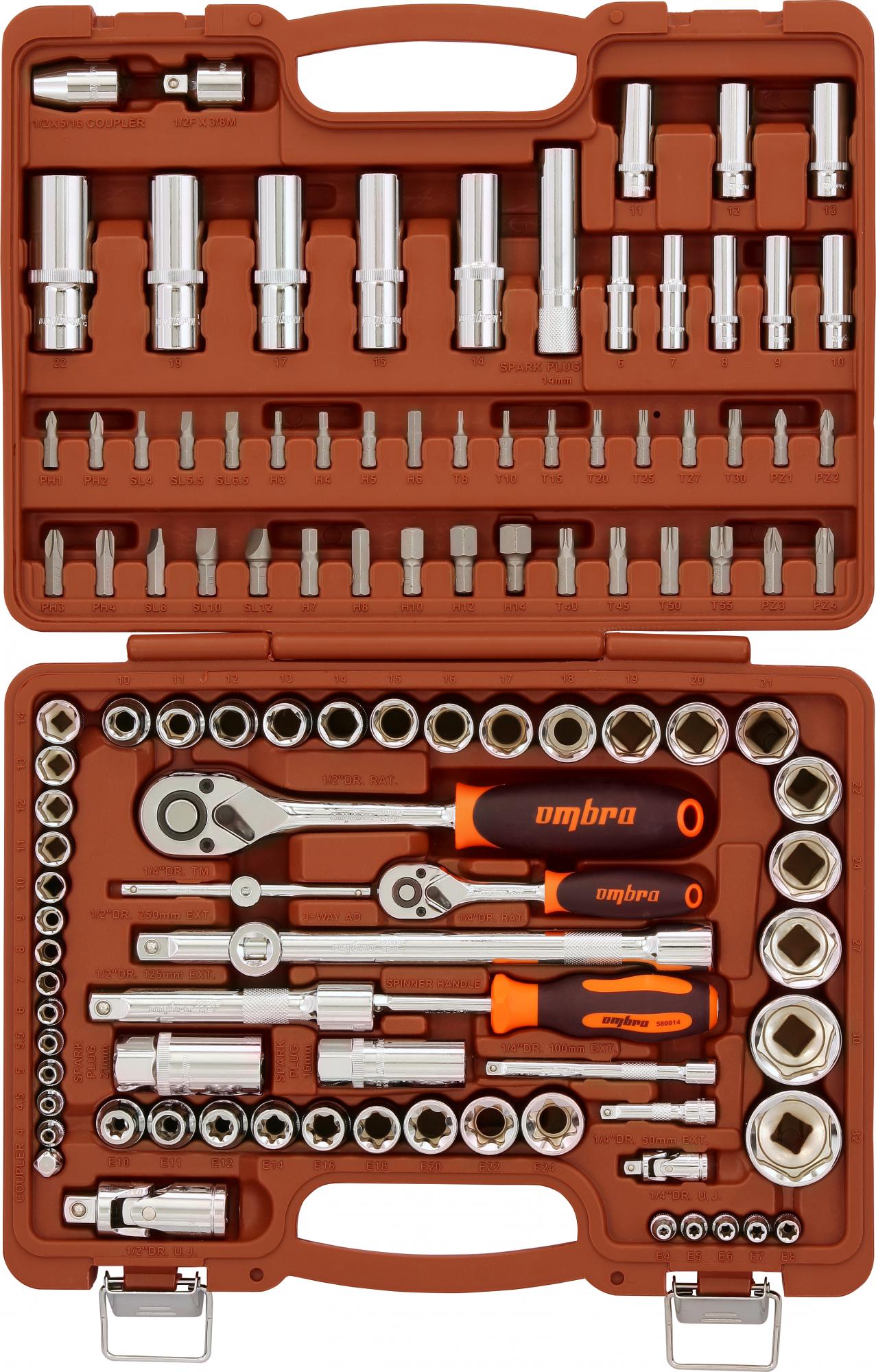 Набор инструмента универсальный 1/4", 3/8" и 1/2"DR, 108 предметов 2