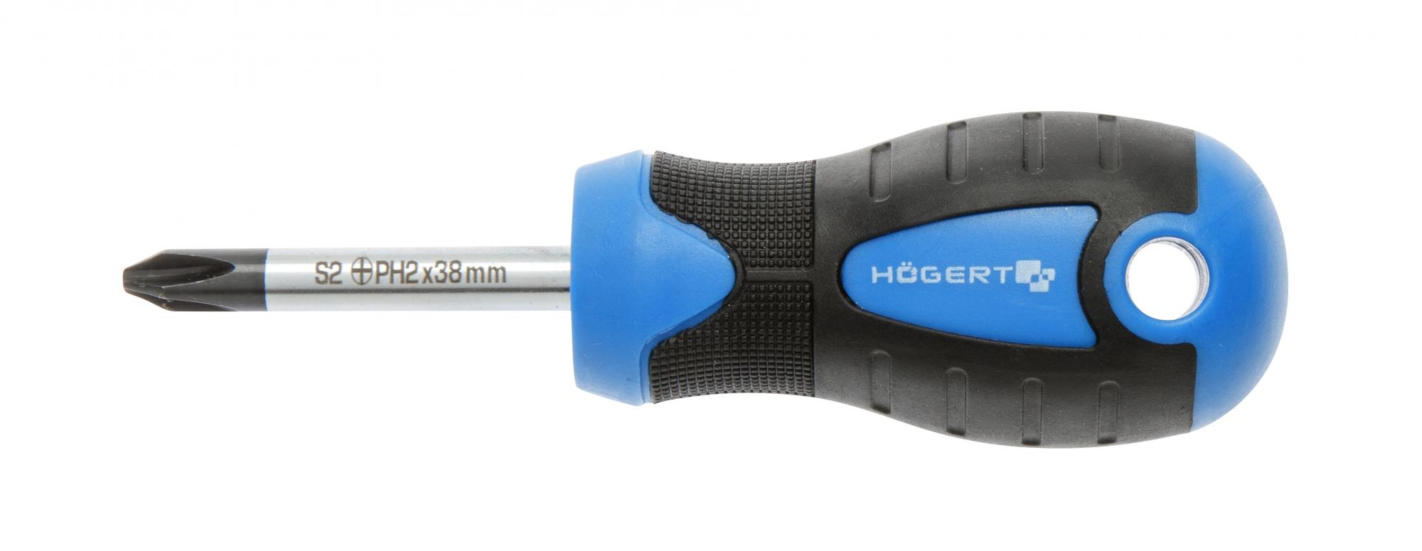 HOEGERT Отвертка PH2, 38 мм, сталь S2 2