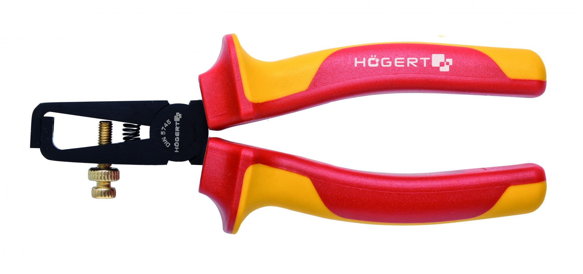 HOEGERT Клещи изолированные для зачистки проводов 160 мм, 1000 V 2