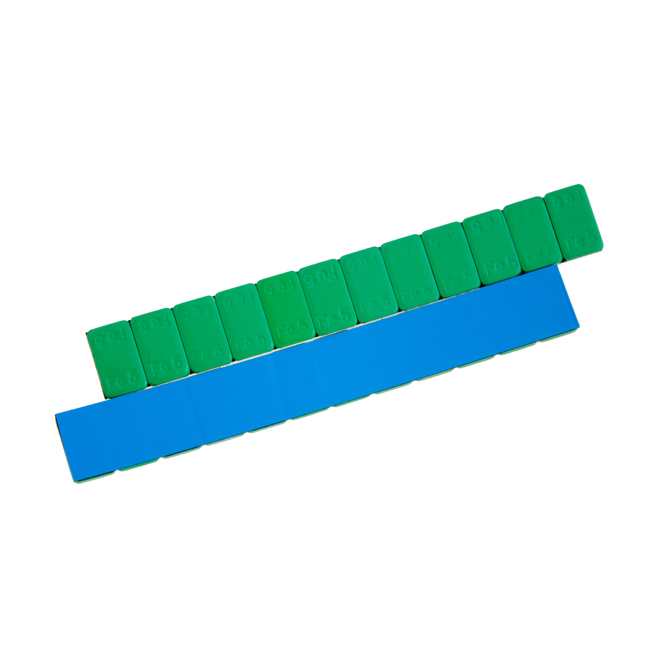 Груза адгезивные Fe 071G 12×5 гр (Синий скотч) (Зеленая эмаль) (100 шт.) НОРМ  Fe 071G 12×5_0