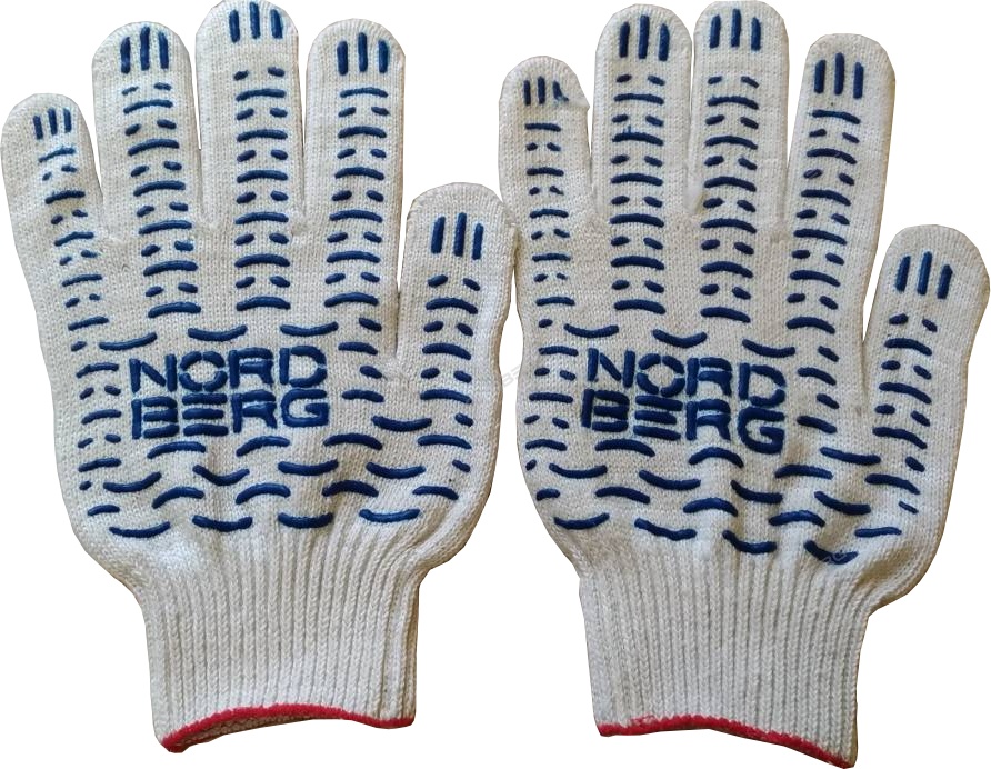 ПЕРЧАТКИ NORDBERG хб 6 нитей 10 класс 150ТЕКС (белые) 2
