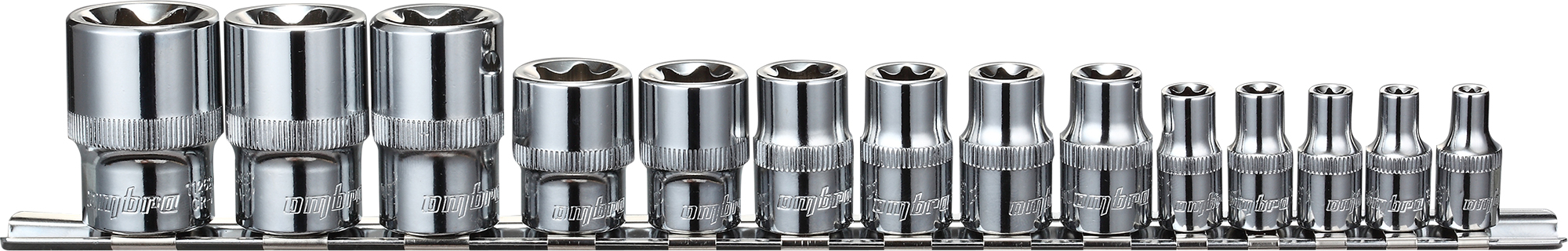 Набор головок торцевых 1/4", 3/8", 1/2"DR на держателе, внешний TORX, E4-E24, 14 предметов 2