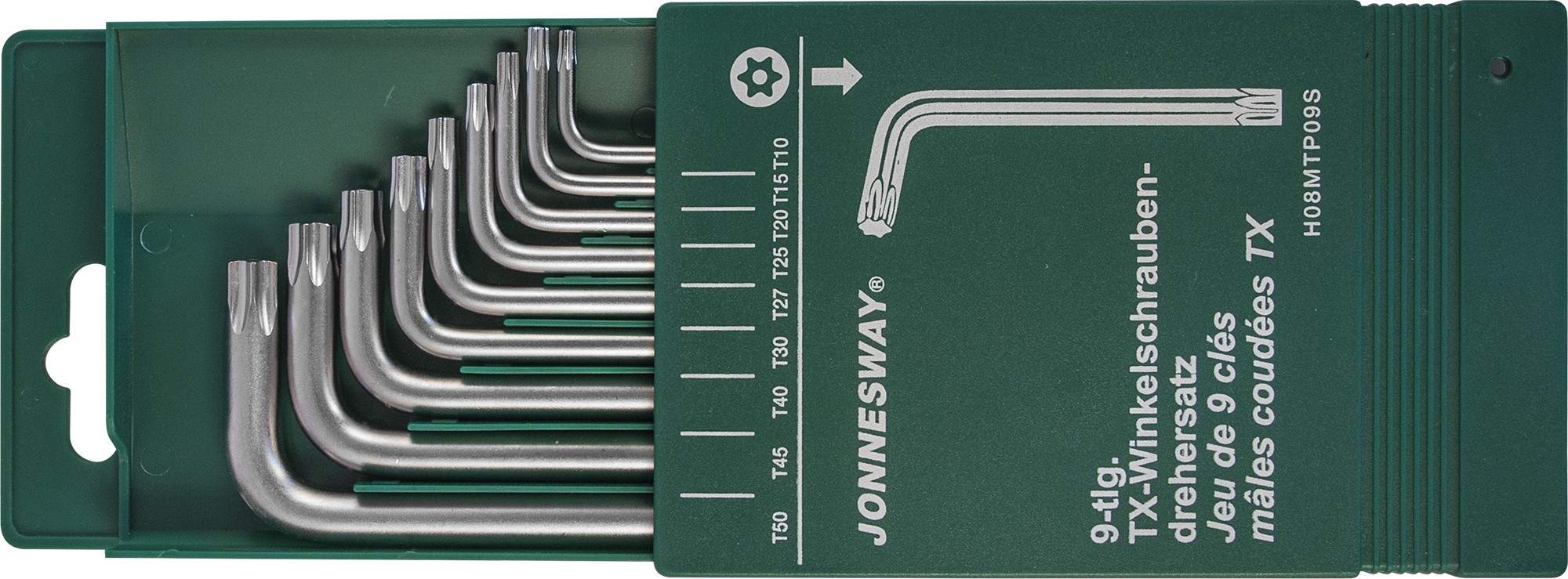 Комплект угловых ключей Torx с центрированным штифтом Т10-Т50, S2 материал, 9 предметов 2