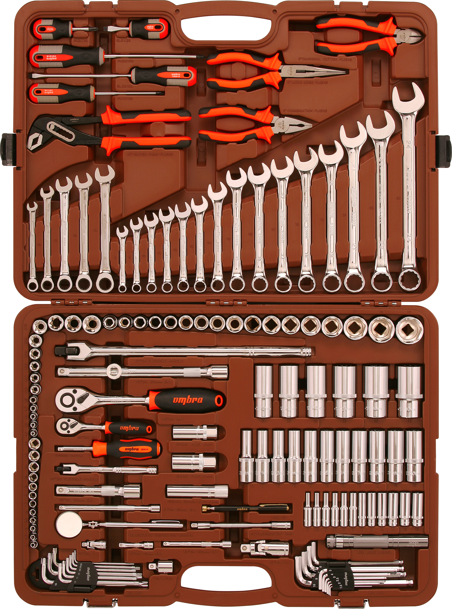 Набор инструмента универсальный 1/4", 3/8" и 1/2"DR, 141 предмет 2