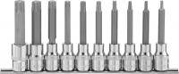 Набор насадок торцевых 1/2"DR с вставками-битами TORX на держателе, T20-T70, 100 мм
