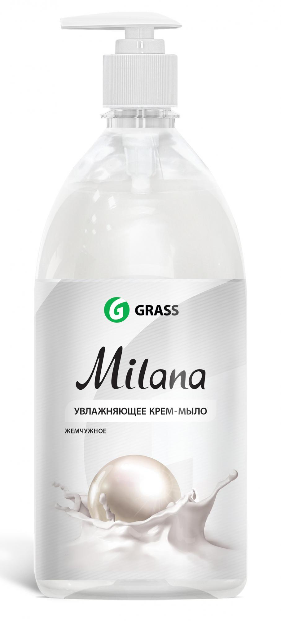Milana Жидкое крем-мыло жемчужное 1 л с дозатором GRASS 2