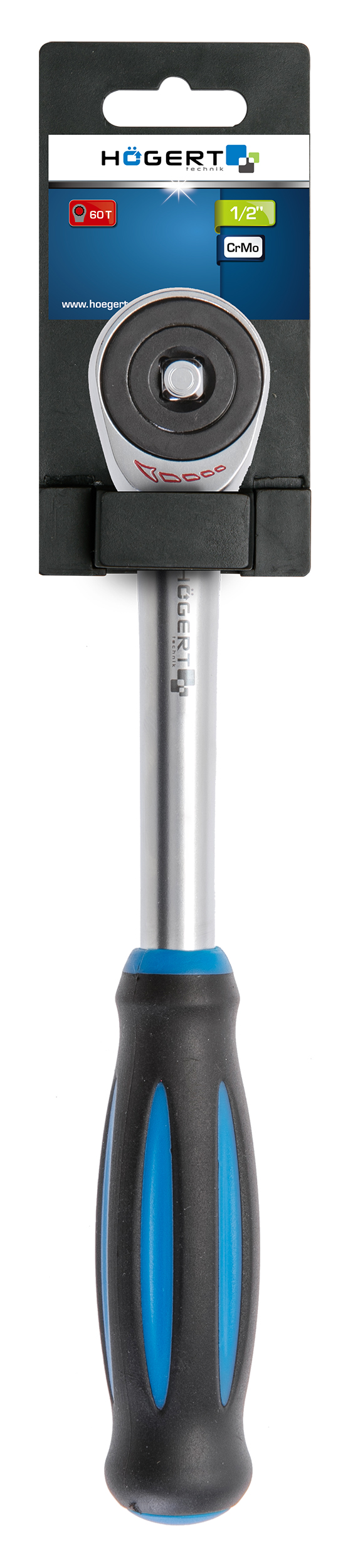 Трещотка 1/2", 72T, сталь CrMo, с крутящейся ручкой