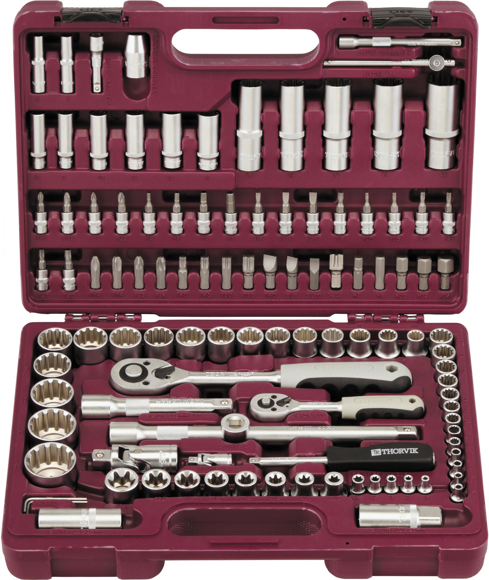 Набор инструмента универсальный 1/4", 1/2"DR с головками торцевыми MultiProf, 108 предметов 2