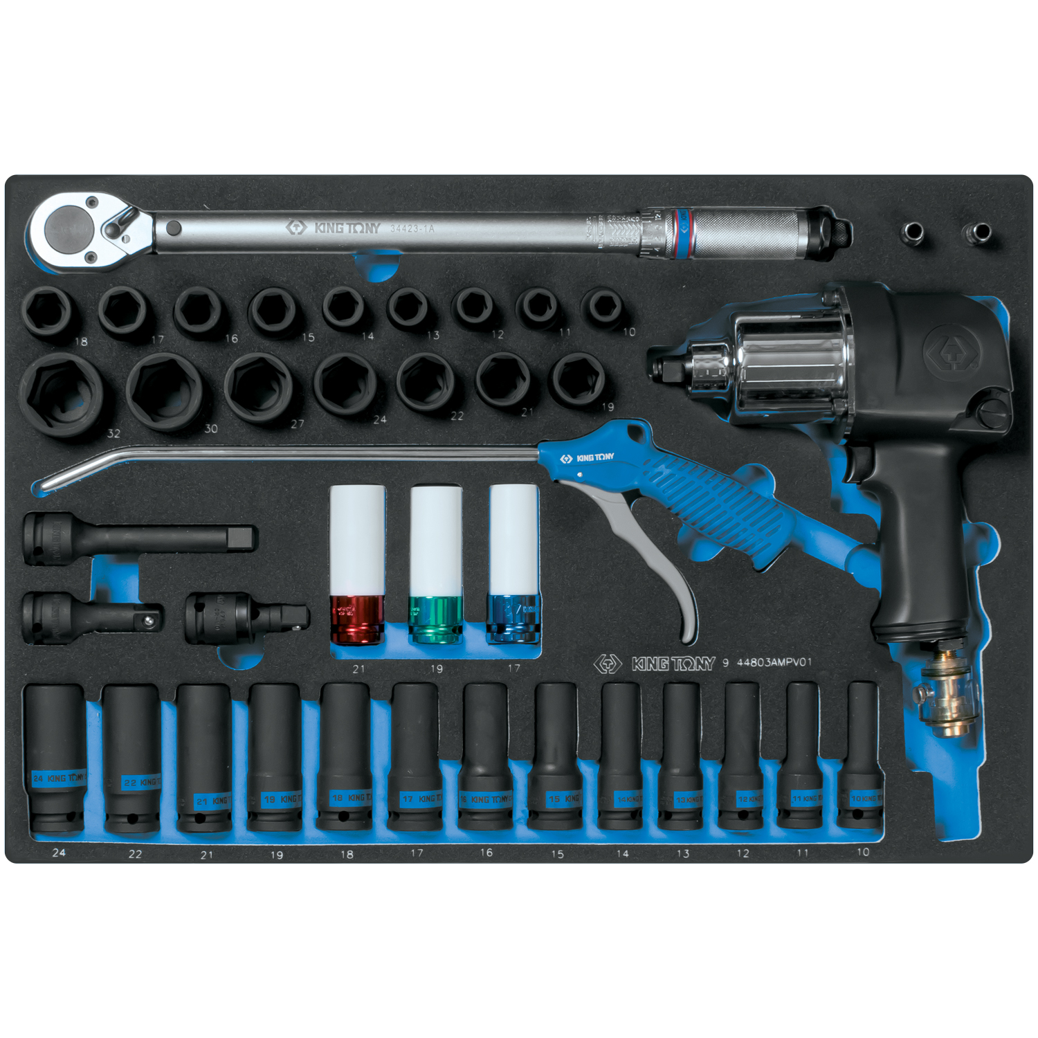Набор пневмоинструмента 1/2" с принадлежностями, ложемент, 41 предмет 2