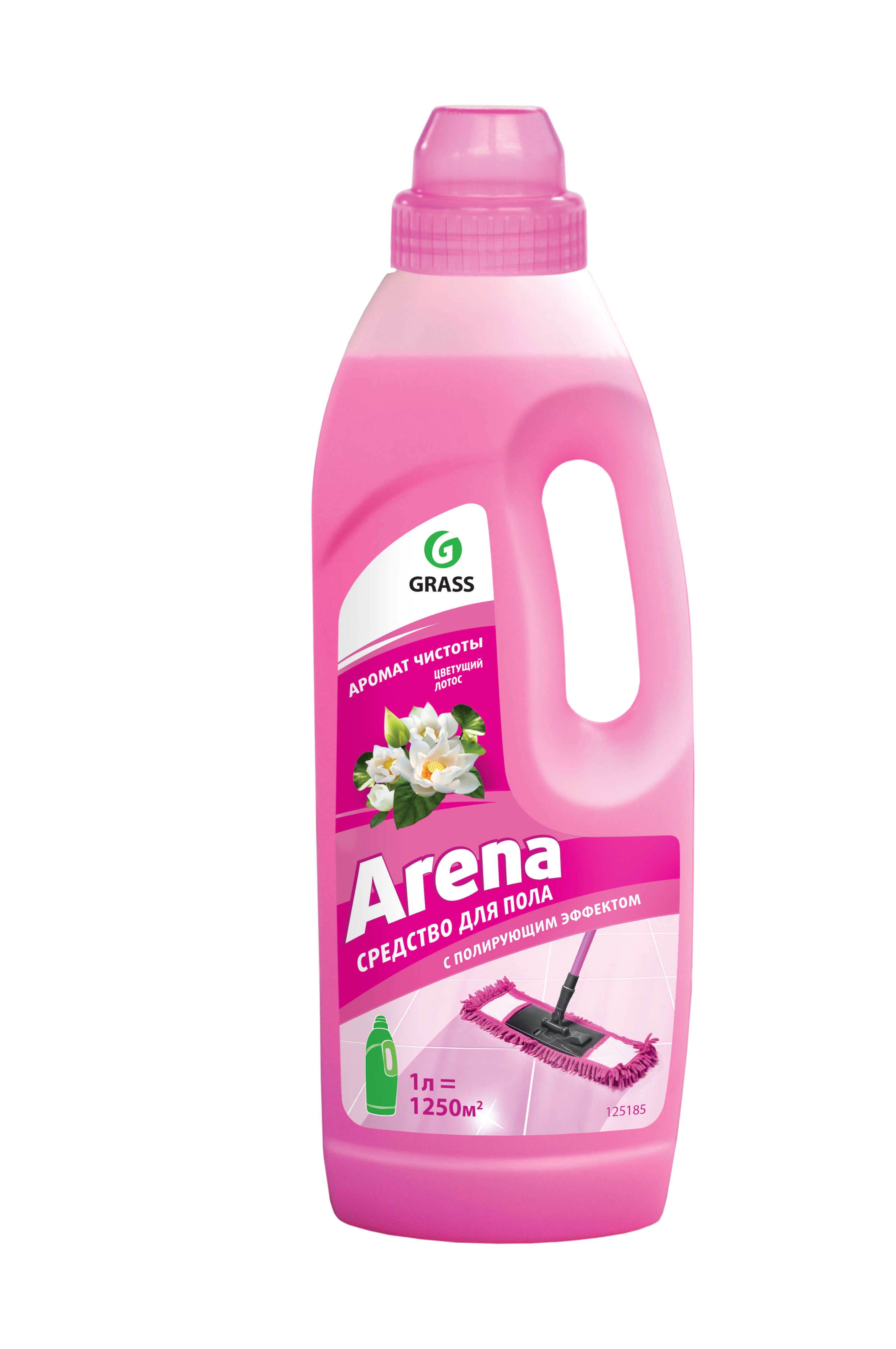 Arena Средство для пола с полирующим эффектом цветущий лотос 1л  (розов) GRASS