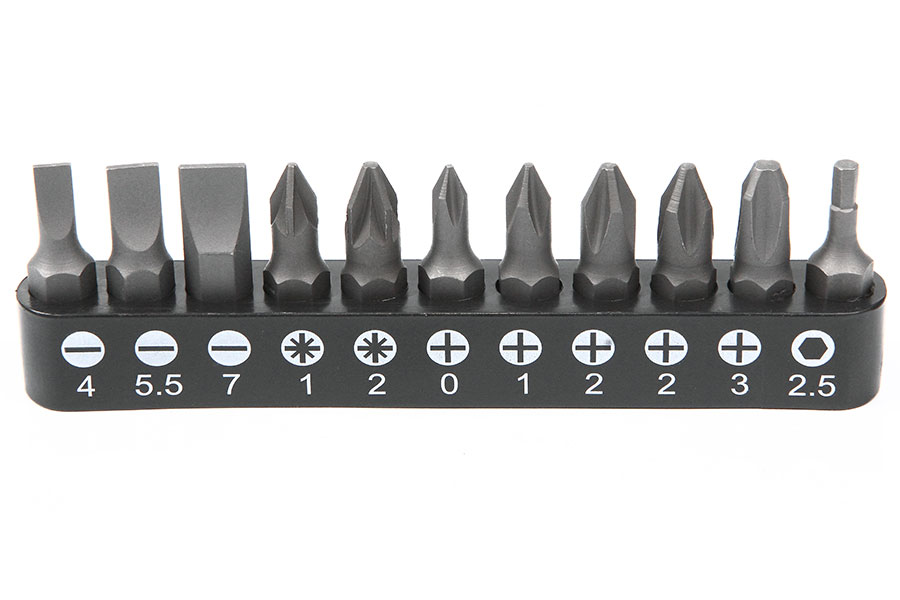 Набор бит 1/4" 25 мм на держателе SL, PH, PZ, HEX 2