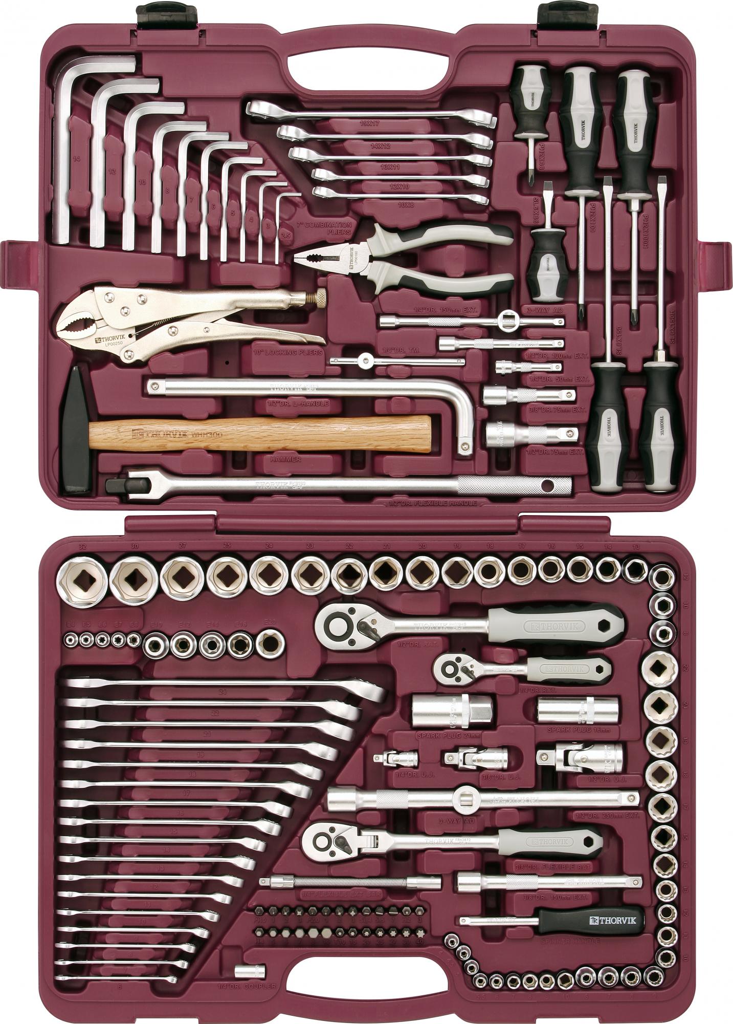 Набор инструмента универсальный 1/4", 3/8" и 1/2"DR, 142 предмета 2