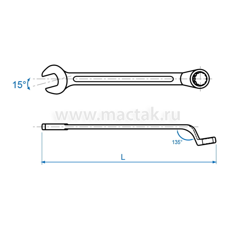 Ключ комбинированный  45°, от 6 мм до 32 ммKing Tony    1