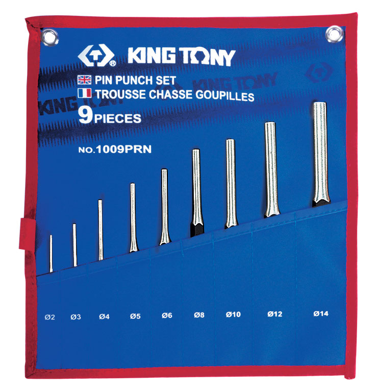 Набор выколоток, чехол из теторона, 9 предметов KING TONY 1009PRN 2