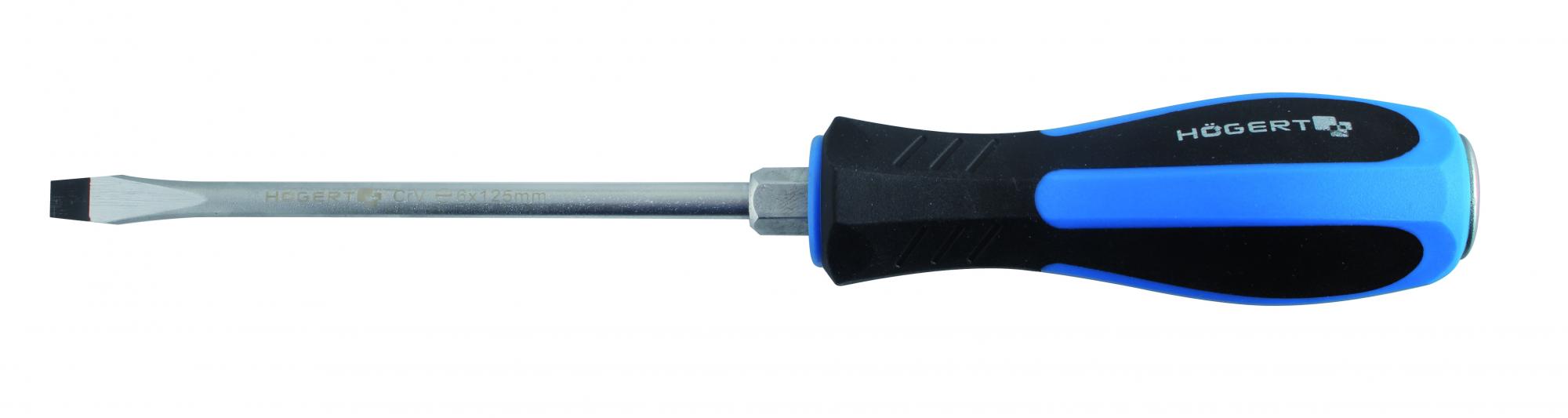 Отвертка с прямым шлицем 6х125 мм, ударная CrV 2