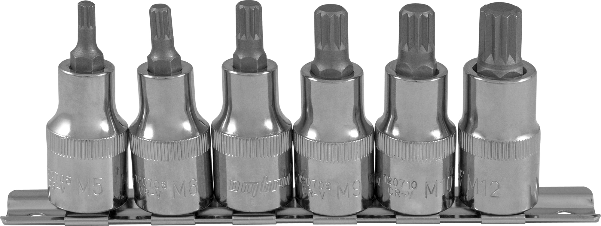 Набор насадок торцевых 1/2"DR с вставками-битами SPLINE на держателе, M5-M12 2
