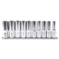 Набор глубоких торцевых головок 1/2" 12 гр. 3/8"-15/16" 10пр. на линейке