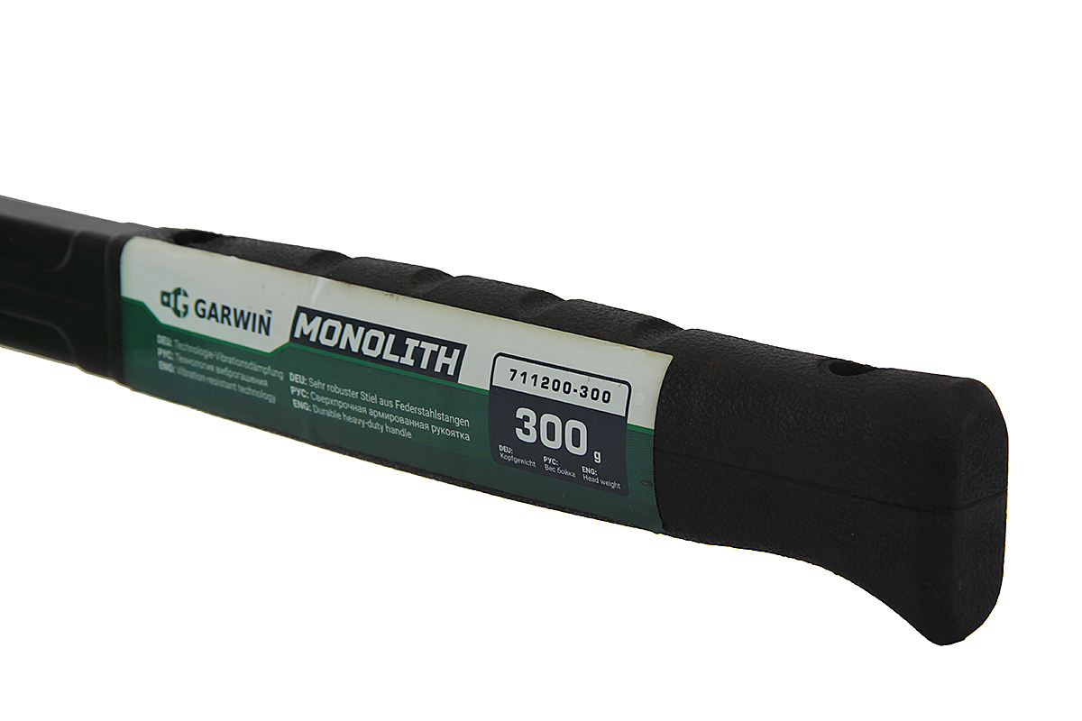 Молоток Garwin MONOLITH, обрезиненная рукоятка, 300 г
