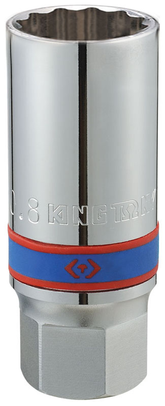 King Tony  463021R Головка свечная двенадцатигранная 1/2;, 21 мм, L = 70 мм, резиновый фиксатор KING TONY 463021R 