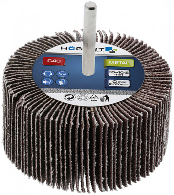 Круг  шлифовальный лепестковый на шпильке 80x40x6 G40 2