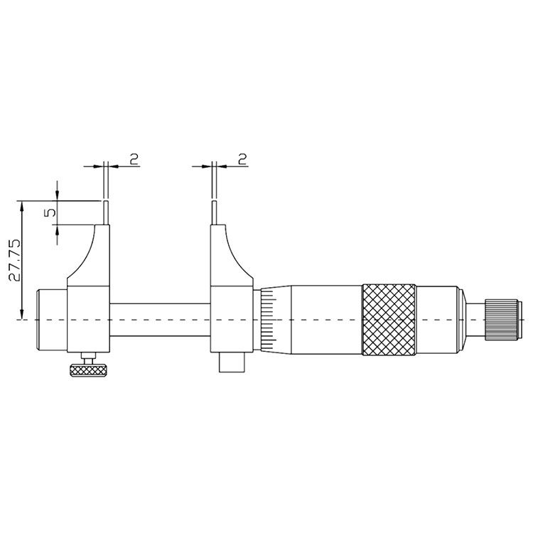 Двухточечный микрометрический нутромер нониус, 0.01 мм, 50-75 мм Asimeto  203-03-0_1