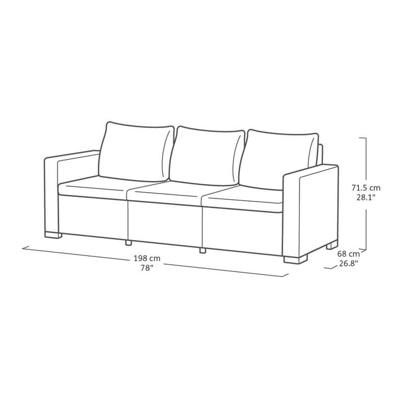 Комплект уличной мебели с тройным диваном CALIFORNIA 3 SEATER SET